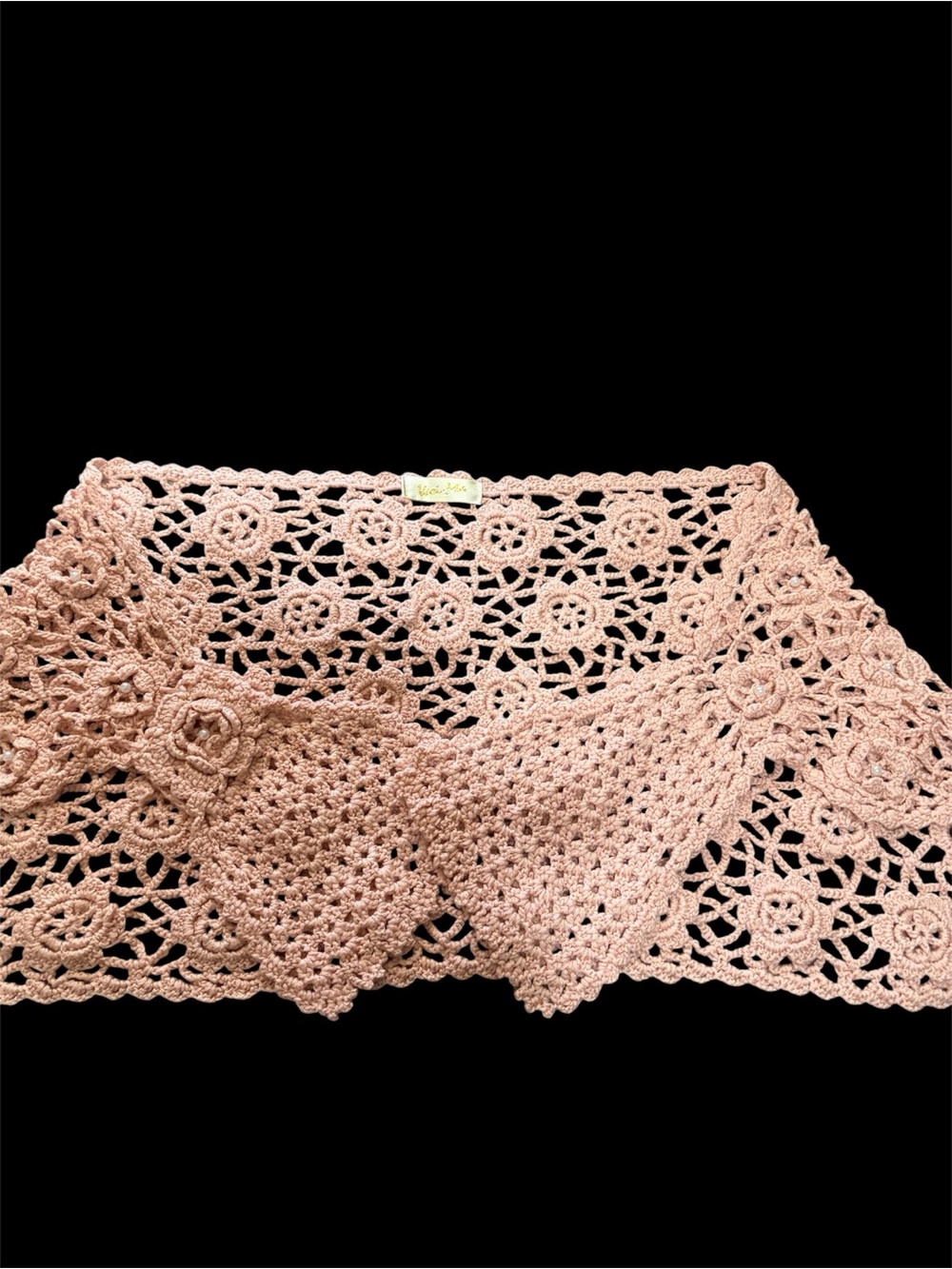 Crochet Lace Hip Wrap - Pink Women’s Intimate Cover-Up